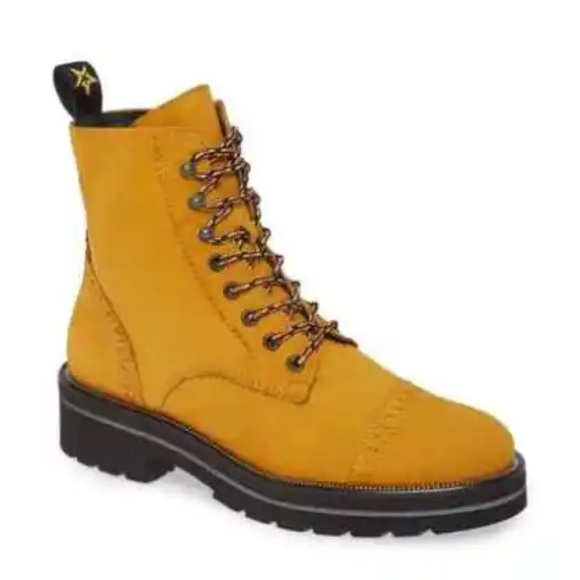 Paul Green Shoes - Paul Green Ceylo Combat Boot CURRY NUBUK